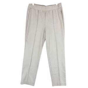Croft & Barrow Womens Pull-on Stretch Houndstooth Pintuck Beige Ankle Pants Sz S